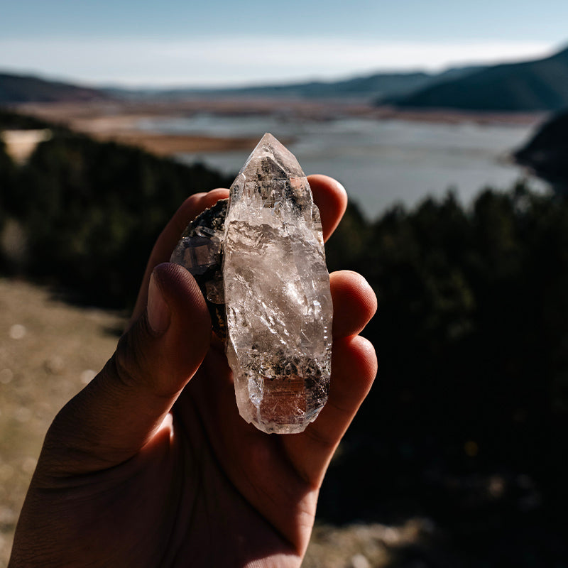 Himalayan Double Termination Clear Quartz With Mica Base Rock