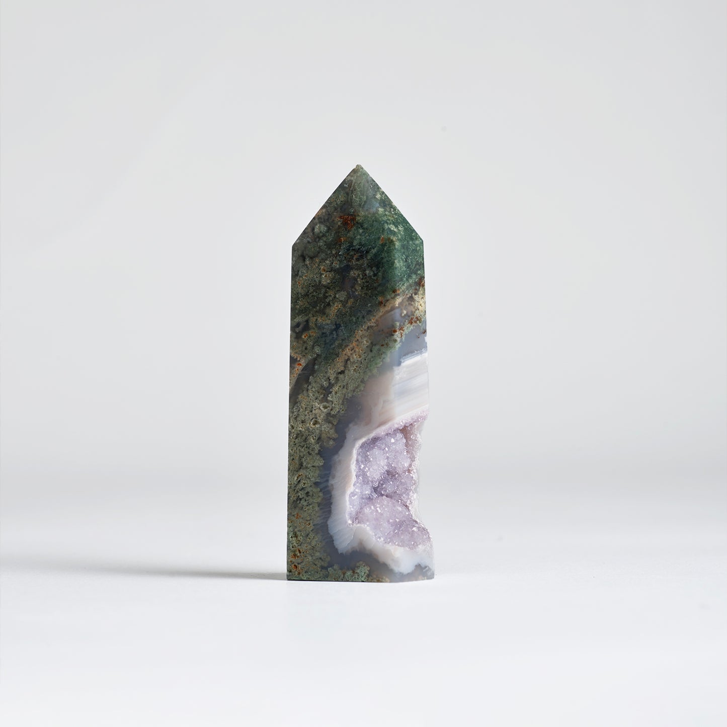 Indonesian Amethyst Moss Agate Tower
