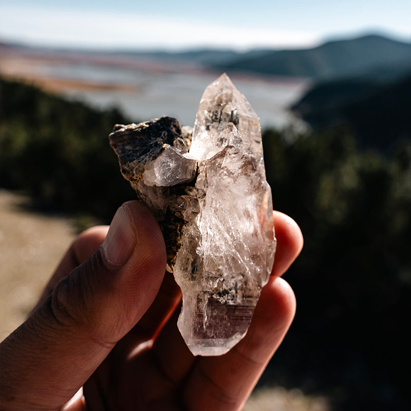 Himalayan Double Termination Clear Quartz With Mica Base Rock