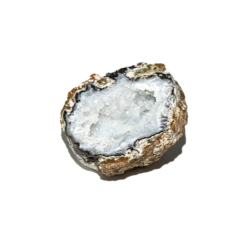 Pair of Clear Quartz Geodes