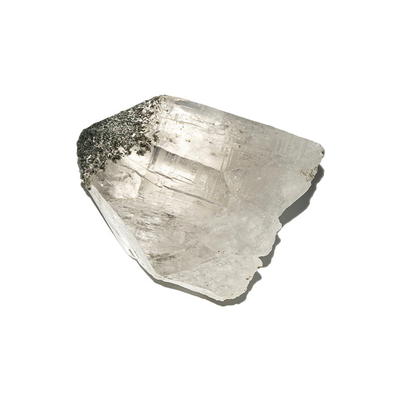 Himalayan White Quartz With Silver Mica Etched Buddha Top