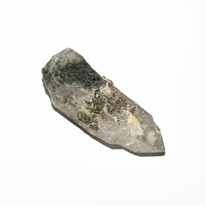 Himalayan Chlorite Etched Quartz In Mica Symbiosis, Floating Root