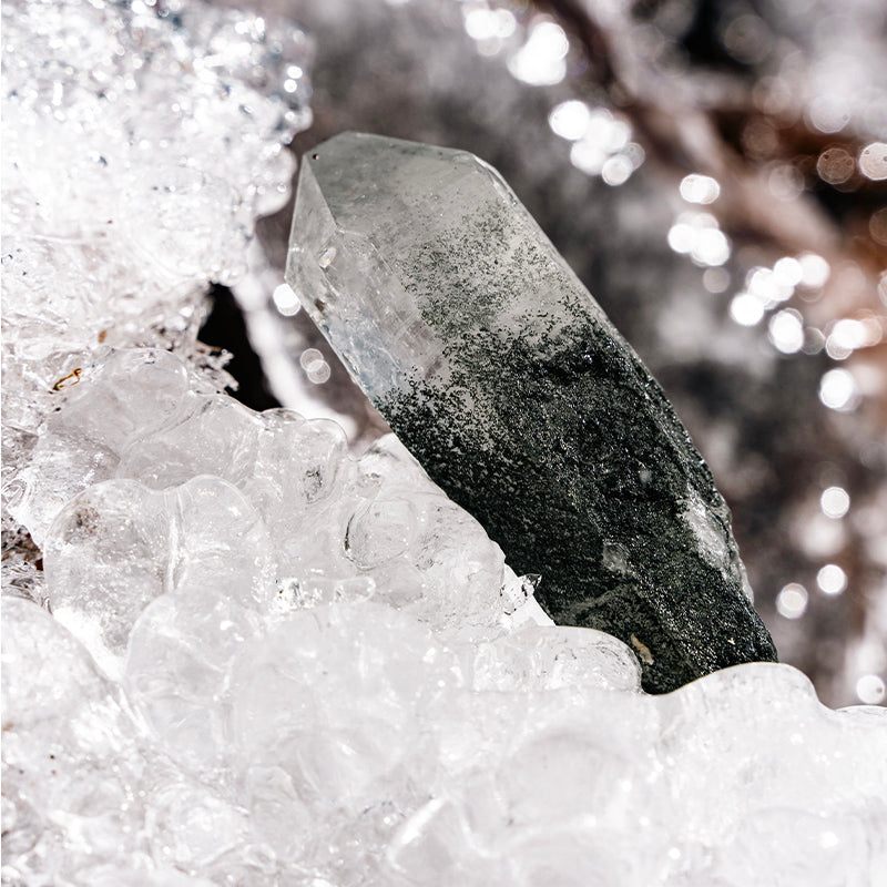 Himalayan Chlorite etched Wand Quartz