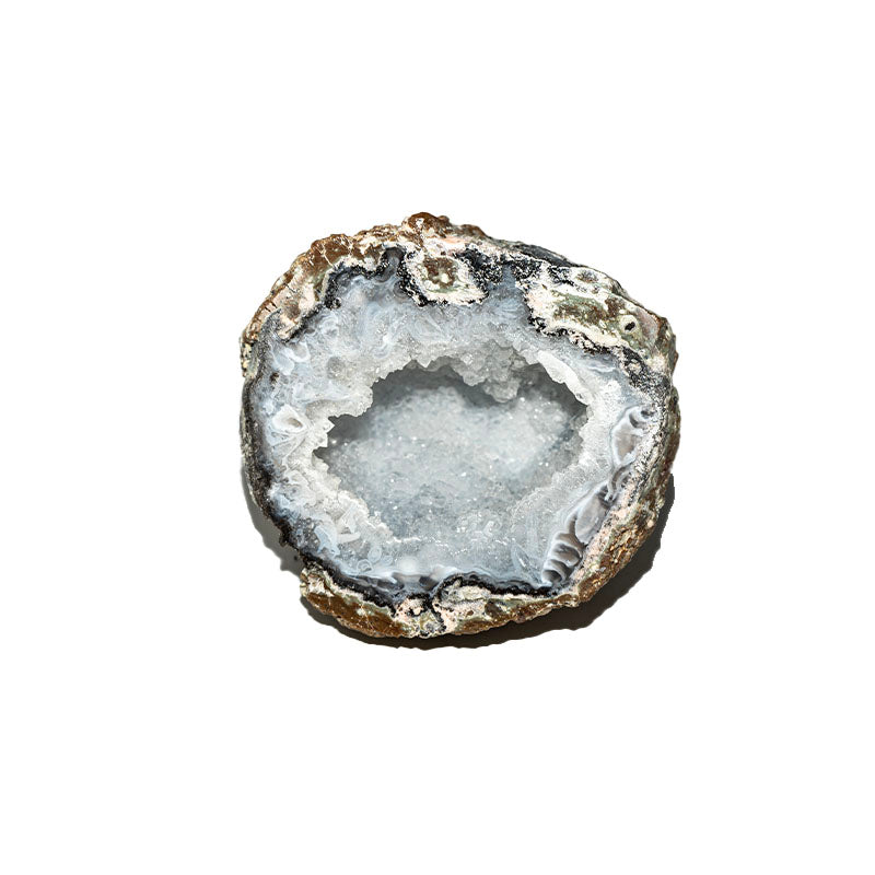 Pair of Clear Quartz Geodes