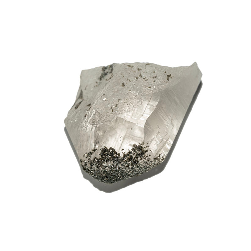 Himalayan White Quartz With Silver Mica Etched Buddha Top