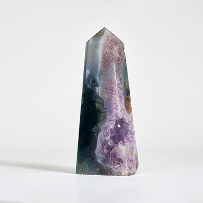 Indonesian Amethyst Moss Agate Tower